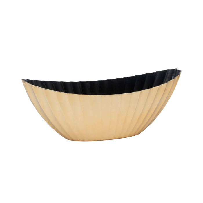 16 in Fluted Boat Planter - Foil Gold