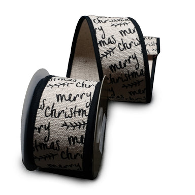 Merry Xmas Ribbon - Black/White