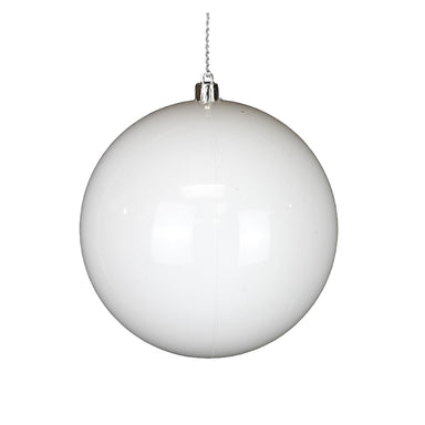 120 mm Plastic Ball Ornament - Shiny White