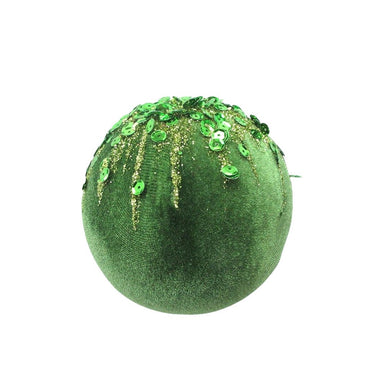 4.5 in Sequin Ball Ornament - Green