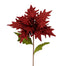 23" Glittered Velvet Single Poinsettia - Red