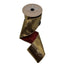 4 in Brushed Metallic Antique Ribbon - Gold/Burgundy