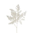 Glittered/Sequin Fern Leaves Spray - White