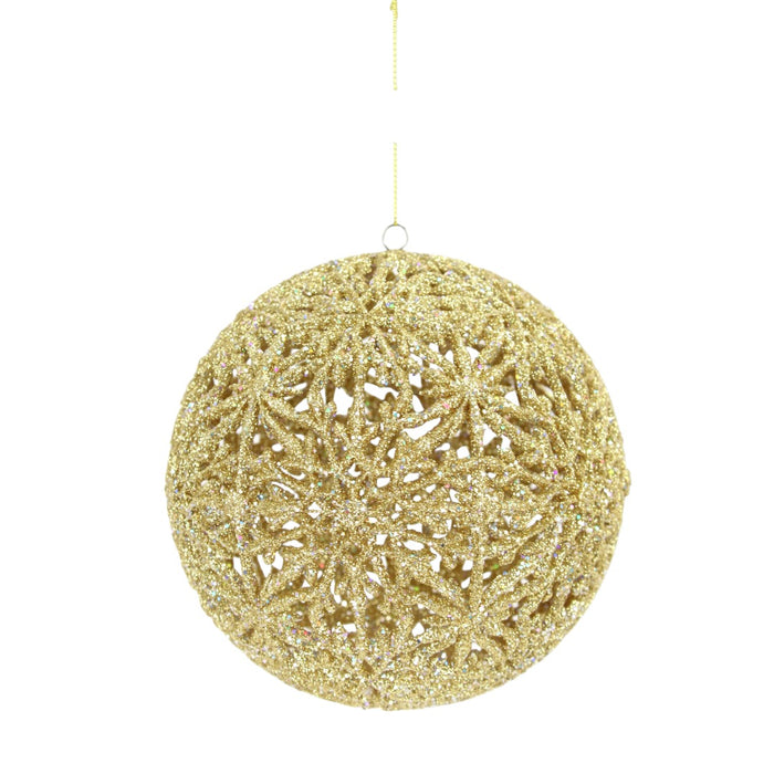 6 in Glitter Starburst Ornament - Gold