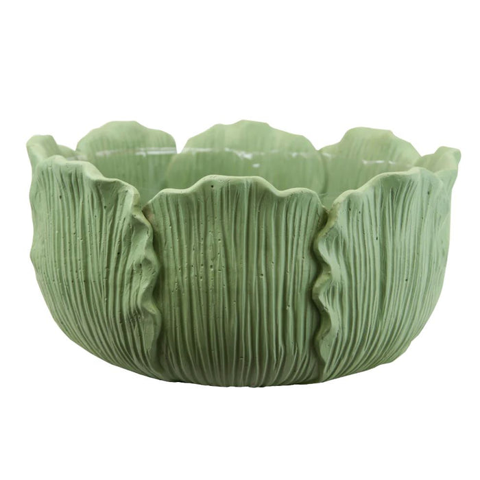 14 in Leaf Ceramic Bowl - Green