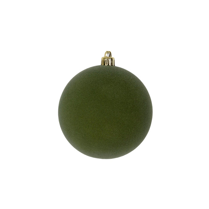 100 Mm Plastic Flocked Ball Ornament