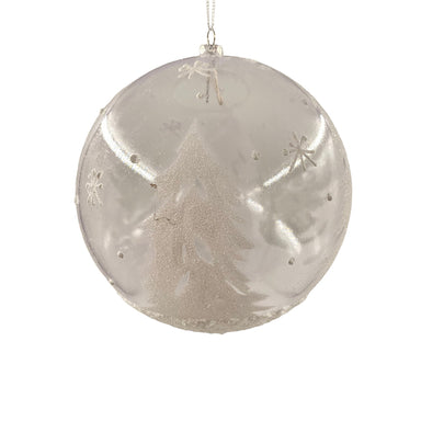 6" Tree Ball Ornament - White/Clear