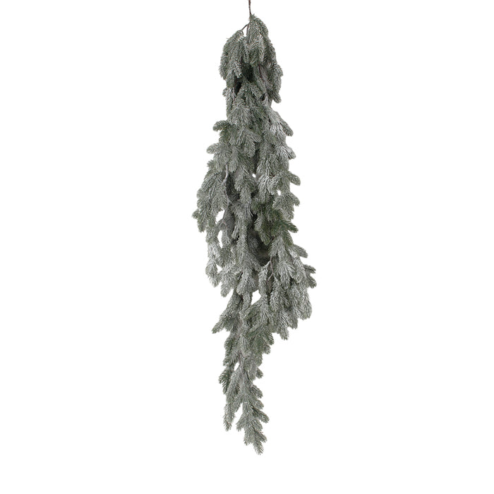 51 in Flocked Pine Vine Garland - Green/White