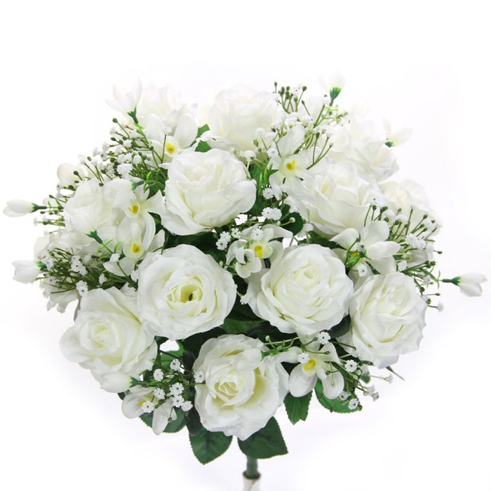 21" Roses Bush - Cream