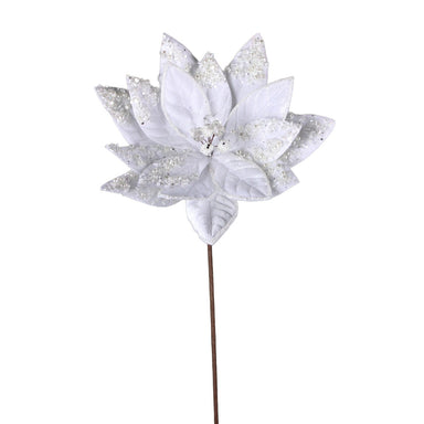 12 in Poinsettia Stem - White