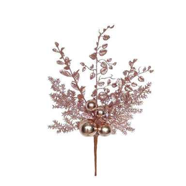 18 in Glitter Mixed Pine Ball Spray - Blush