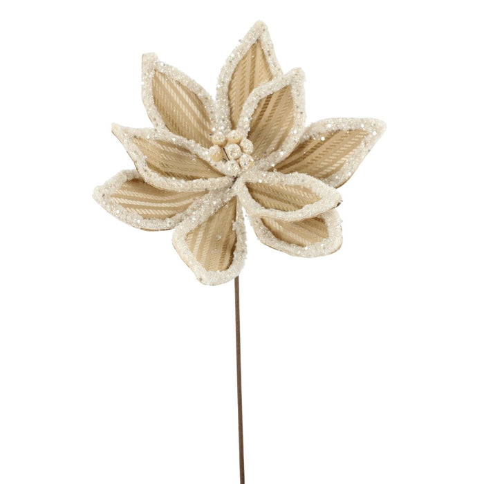 20 in Poinsettia Stem - Brown Frosted