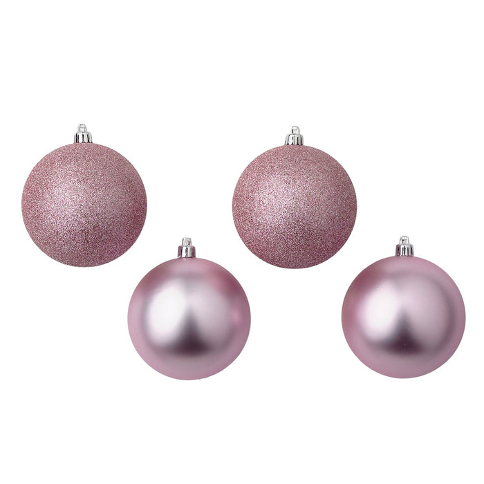 100 Mm Plastic Ball Ornament w/Hanger - Pink