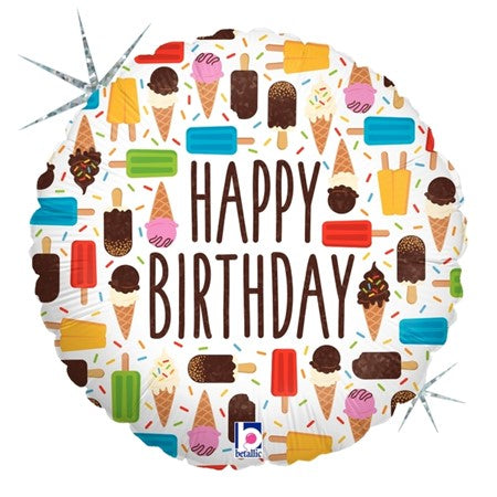 18" Birthday Ice Cream Balloon