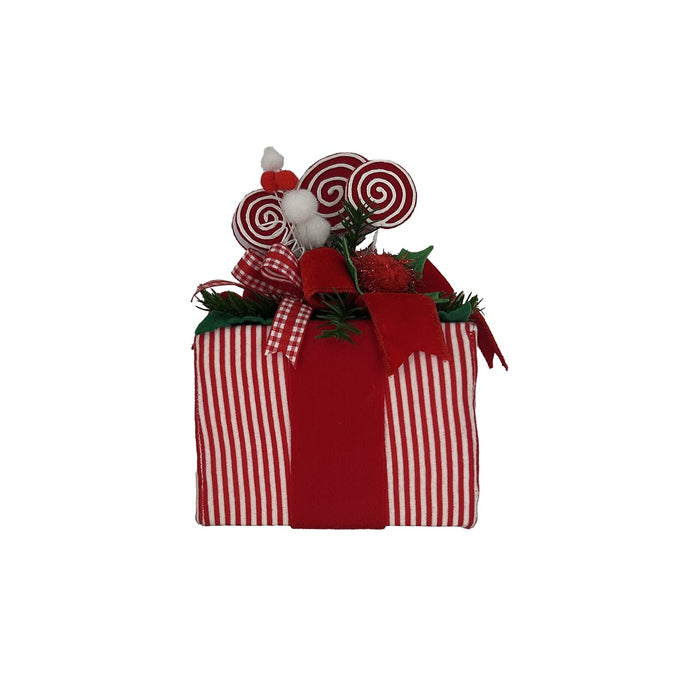 Stripe Christmas Gift Box Red/White/Green