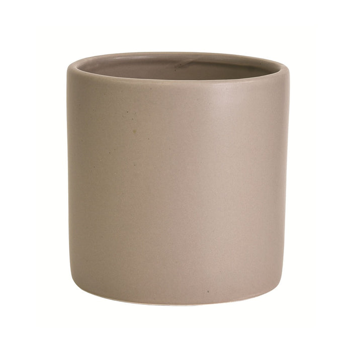5 in Stoneware Cylinder - Matte Taupe