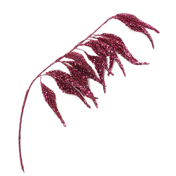 40" Glittered/Sequin Foxtail Spray - Cerise