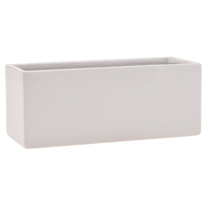 10" Ceramic Rectangle Planter - Matte White