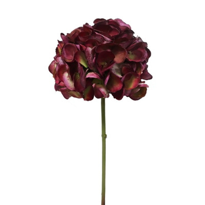 21 in Hydrangea Short Stem - Burgundy