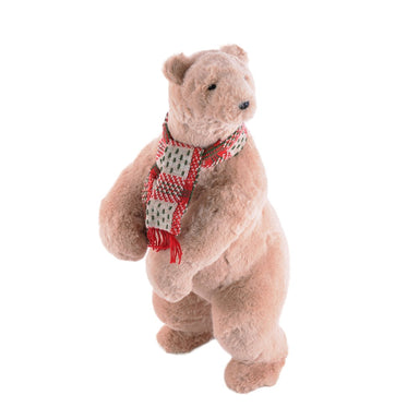 17.75 in Bear w/Scarf - Brown/Natural