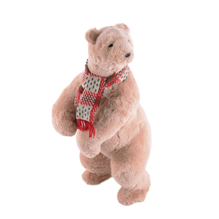 17.75 in Bear w/Scarf - Brown/Natural