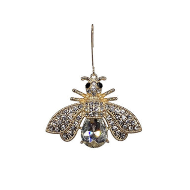 2.5 in Jewel Bee Ornament - Clear/Gold