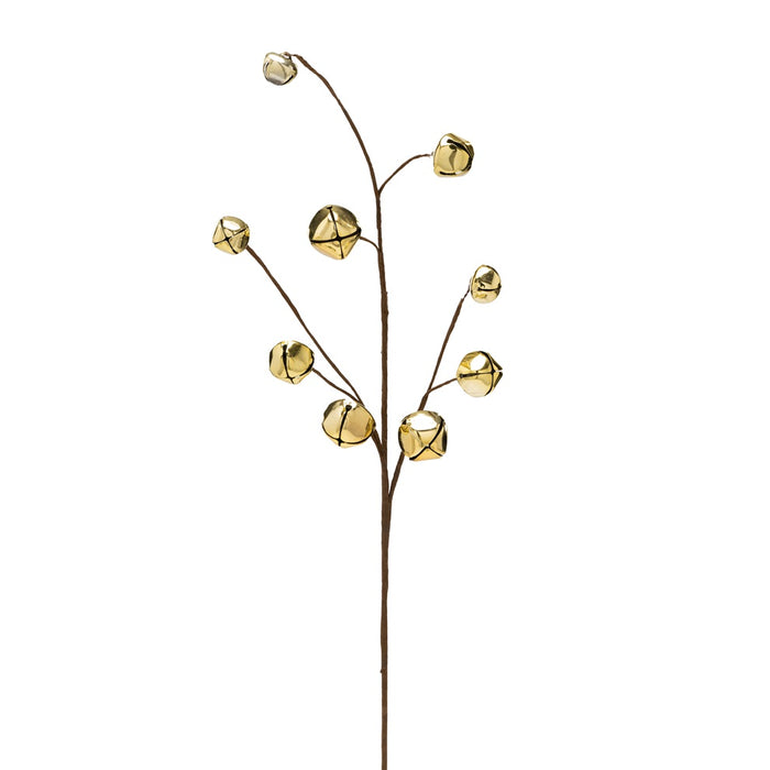 24 in Mixed Metal Jingle Bell Spray - Gold