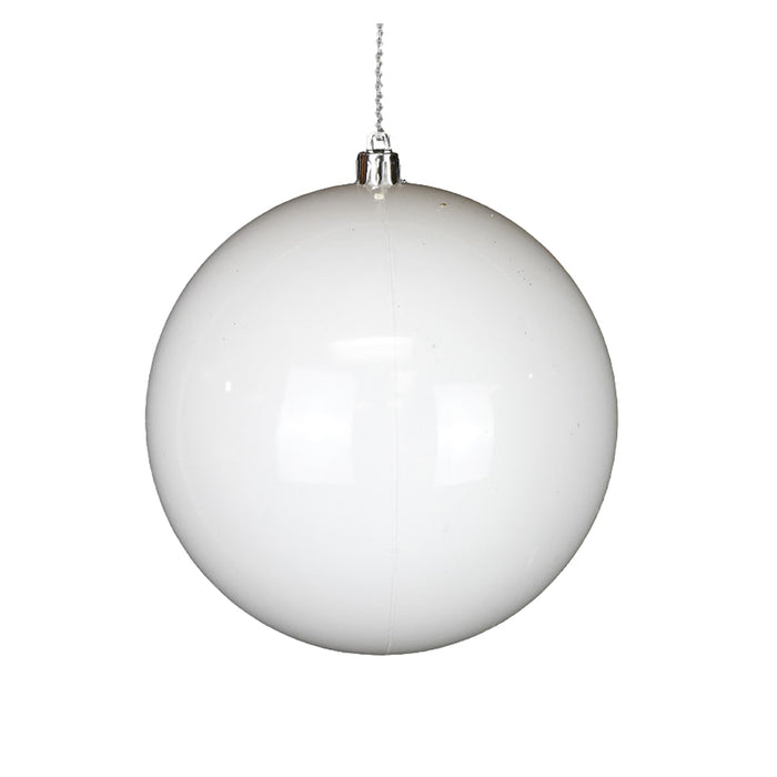 200 mm Plastic Ball Ornament - Shiny White