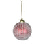 4 in Snow Stripe Ball Ornament - Red