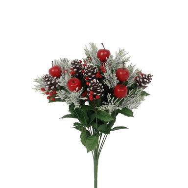 19 in Apple/Berries/Pinecone Bush - Red/White