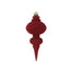 9 3/4 in Plastic Flocked Finial Ornament - Burgundy