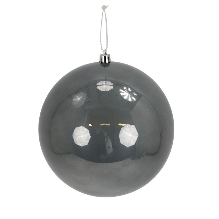 200 Mm Seamless Plastic Ball Ornament - Pewter
