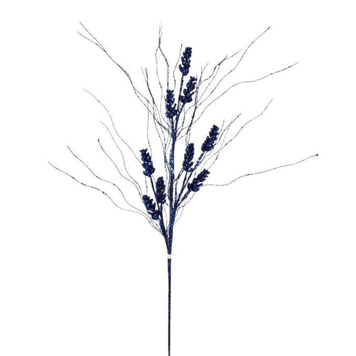 36.5 in Glitter Grass Berry Spray - Midnight Blue
