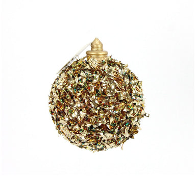 5 in Textured Ball Ornament - Gold/Champagne