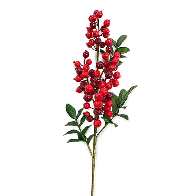 24" Berry Spray w/Leaves - Red