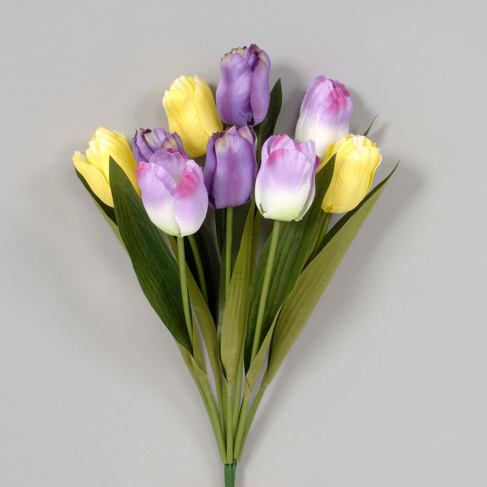 19 in Polyester/Satin Mixed Tulip Bush