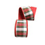 2.5 in European Checks Dupion Ribbon - Red/White/Black