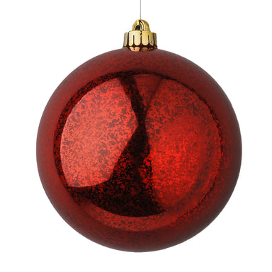 200 mm Antique Plastic Ball Ornament - Shiny Red