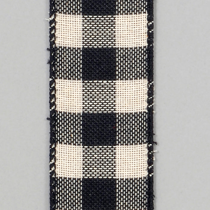 Fall Plaid Ribbon - Black/Cream