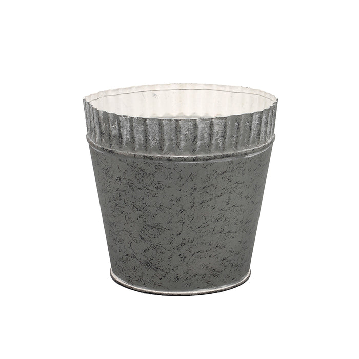 Metal Pot w/Corrugated Rim TT Anti 6"TD X 5-5/8"H X 4-1/2"BD