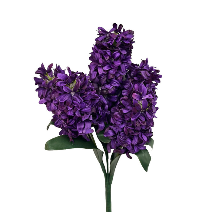 18 in Polyester Hyacinth Handwrapped Bush - Purple