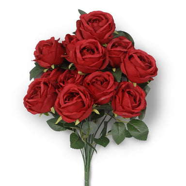 18 1/2" Polyester Rose Bush - Red