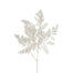 Glittered/Sequin Fern Leaves Spray - White