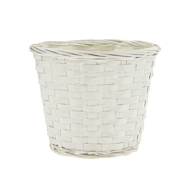 6 in White Bamboo Basket