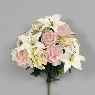 Tiger Lily/Peony/Hydrangea Bush - Peach/Green