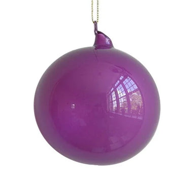 150Mm Bubblegum Glass Ball Ornament - Purple