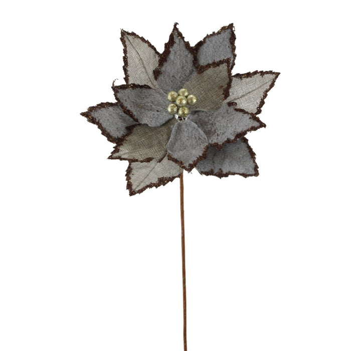 20 in Poinsettia Stem - Grey