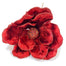 18" Velvet Magnolia w/Glitter Center & Edges - Dark Red