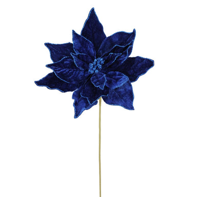 20 in Velvet Poinsettia Stem - Royal Blue