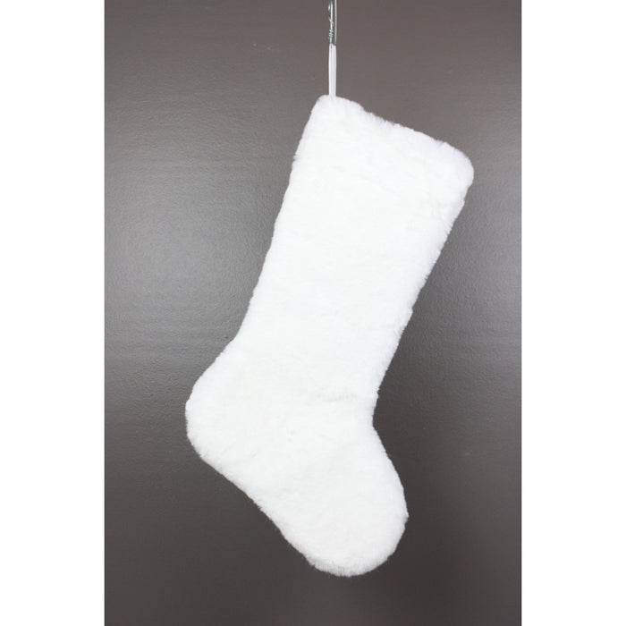 Fur Christmas Stocking - White